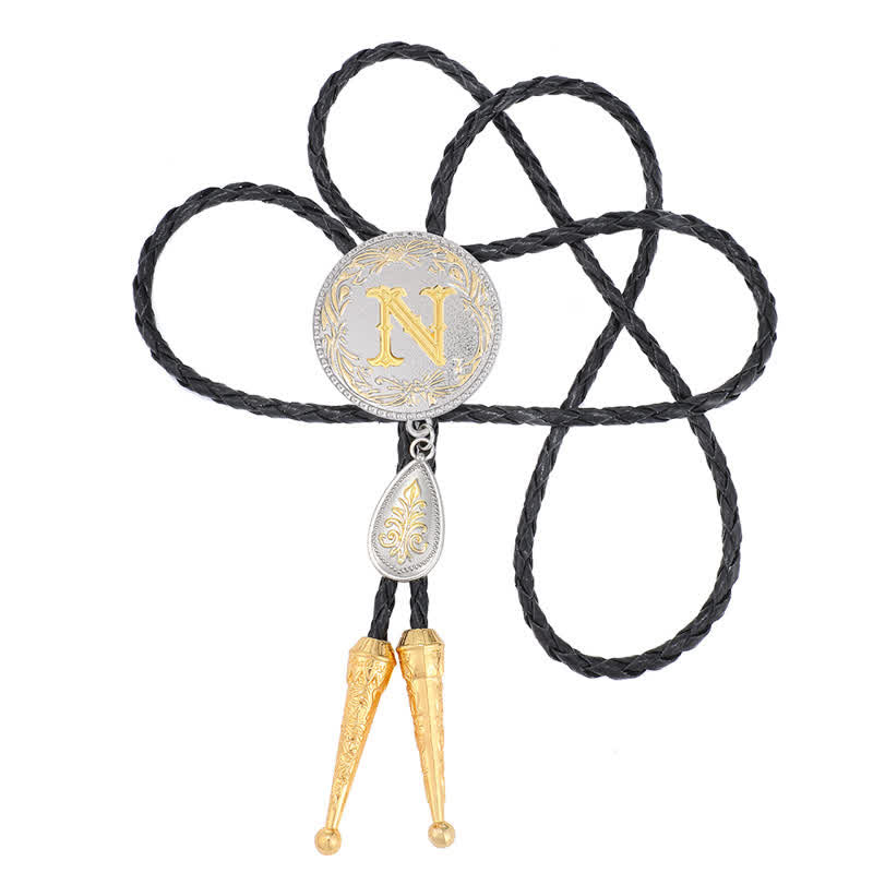 Cravatta Bolo con iniziale dalla A alla Z e ciondolo a forma di lacrima - image 29