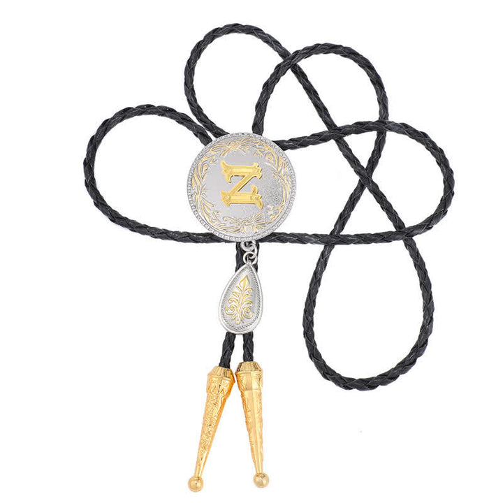 Cravatta Bolo con iniziale dalla A alla Z e ciondolo a forma di lacrima - image 51