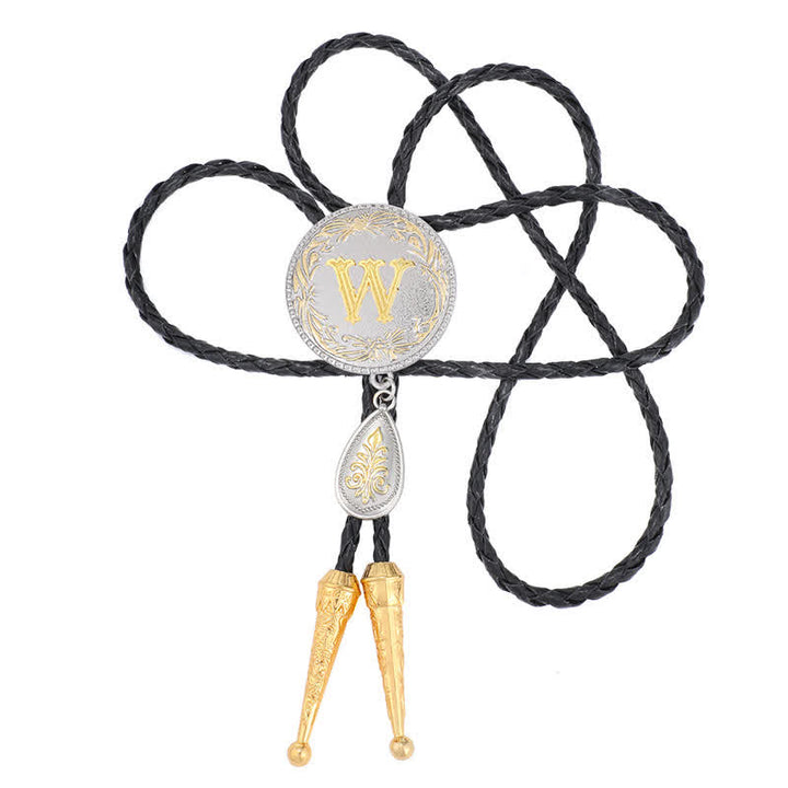 Cravatta Bolo con iniziale dalla A alla Z e ciondolo a forma di lacrima - image 45