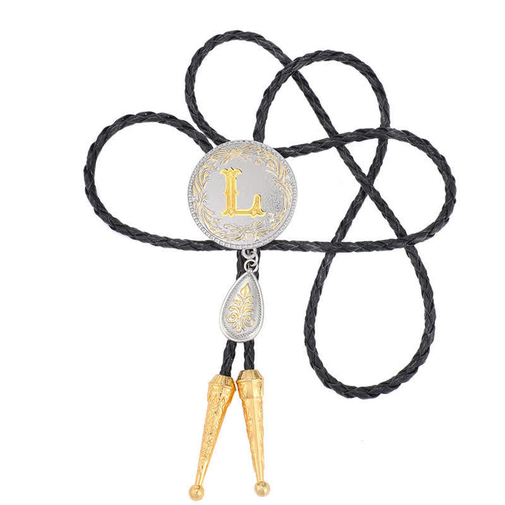 Cravatta Bolo con iniziale dalla A alla Z e ciondolo a forma di lacrima - image 25