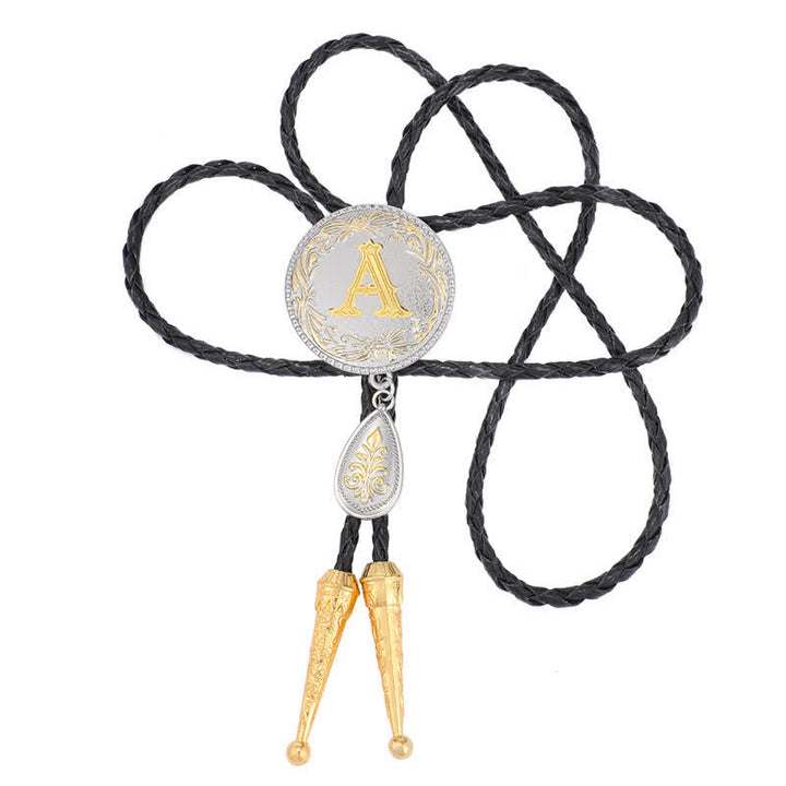 Cravatta Bolo con iniziale dalla A alla Z e ciondolo a forma di lacrima - image 3