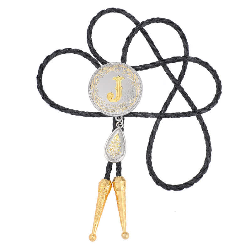 Cravatta Bolo con iniziale dalla A alla Z e ciondolo a forma di lacrima - image 21