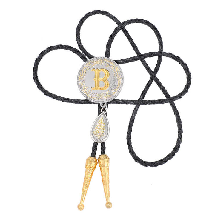 Cravatta Bolo con iniziale dalla A alla Z e ciondolo a forma di lacrima - image 5