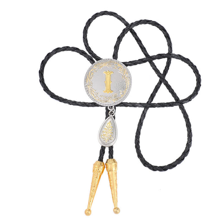 Cravatta Bolo con iniziale dalla A alla Z e ciondolo a forma di lacrima - image 19