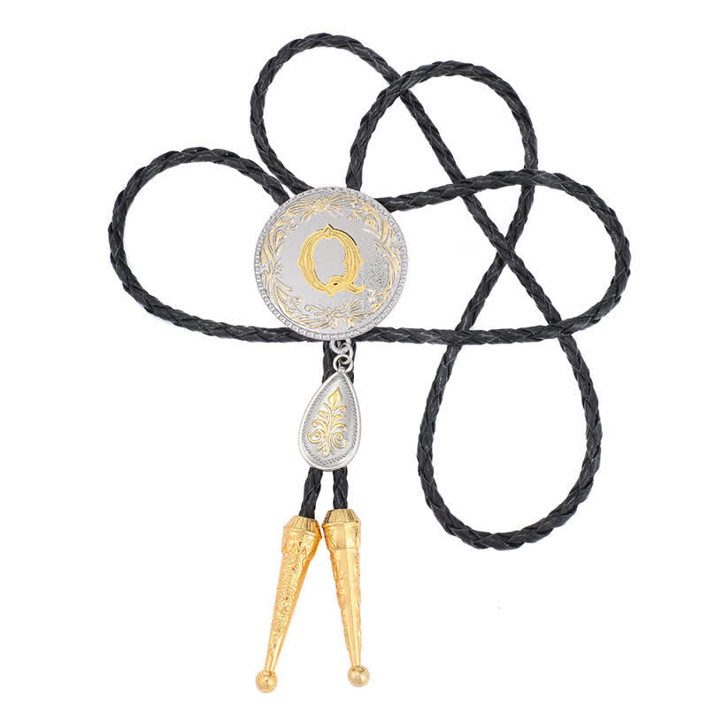 Cravatta Bolo con iniziale dalla A alla Z e ciondolo a forma di lacrima - image 35