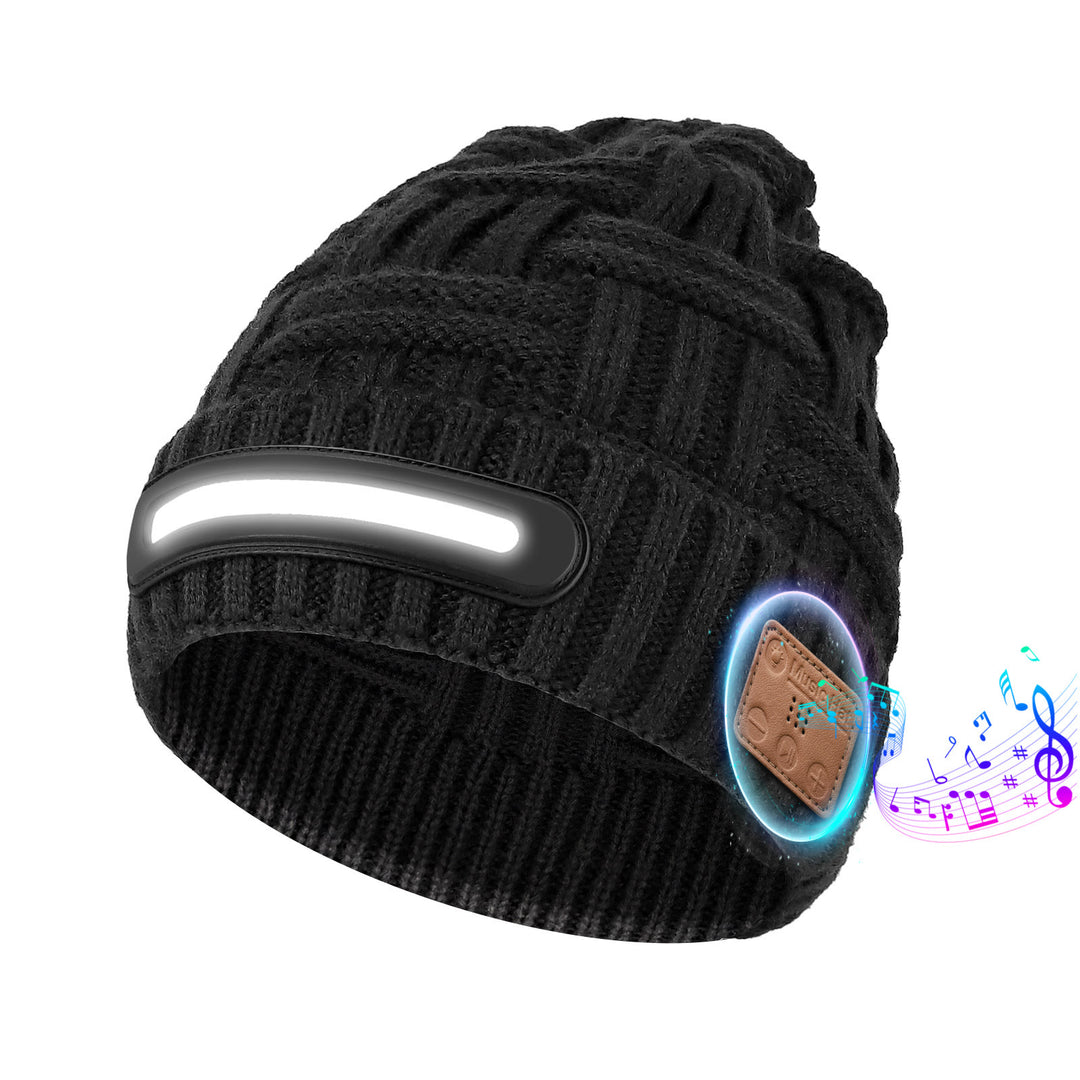 Berretto invernale con musica Bluetooth e illuminazione - Stile n. 1 - Luce bianca + Bluetooth - M (22"-22 7/8") - image 0