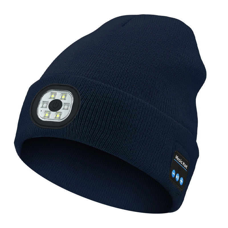 Berretto Bluetooth con musica invernale e illuminazione a LED - Luce LED e Bluetooth - Blu navy - M (22"-22 7/8") - image 5
