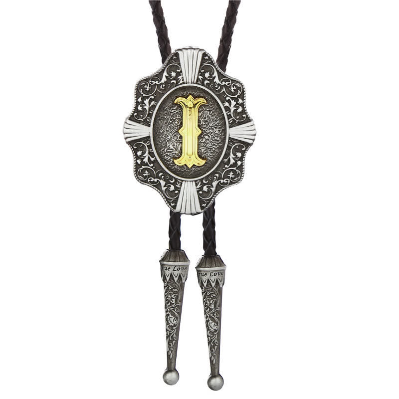 Cravatta Bolo con intricato design in filigrana e lettera iniziale dalla A alla Z - Argento - I - image 9