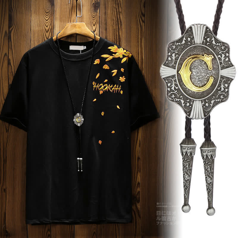 Cravatta Bolo con intricato design in filigrana e lettera iniziale dalla A alla Z - image 1