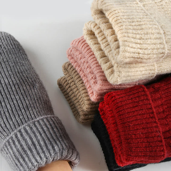 Guanti in maglia per il freddo con dita intere e fodera in pile - image 5