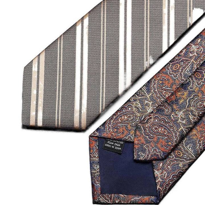 Cravatta da uomo elegante con cerniera color champagne pre-annodata - image 2