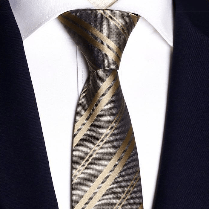 Cravatta da uomo elegante con cerniera color champagne pre-annodata - image 1