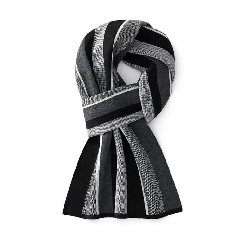 Sciarpa da uomo moderna a righe professionale - Nero - image 7