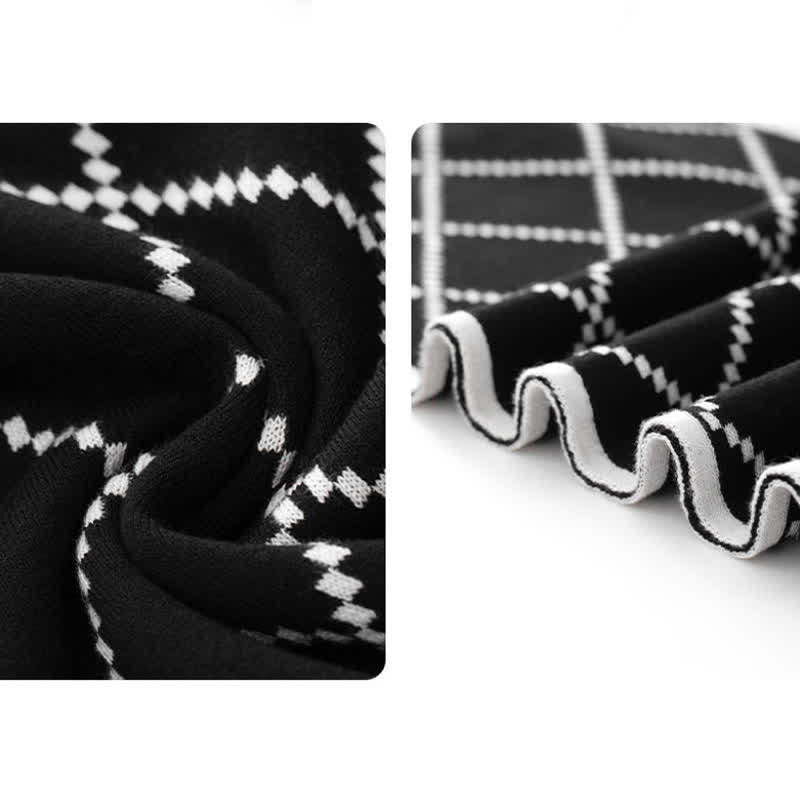 Sciarpa da uomo con motivo a rombi e eleganza aziendale - image 6