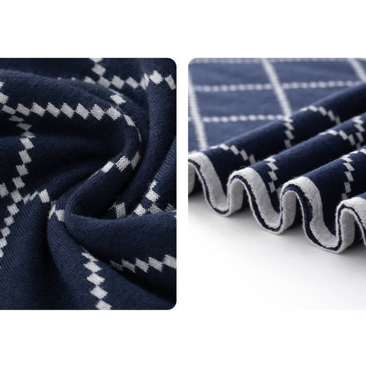 Sciarpa da uomo con motivo a rombi e eleganza aziendale - image 1