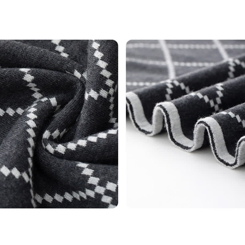 Sciarpa da uomo con motivo a rombi e eleganza aziendale - image 8