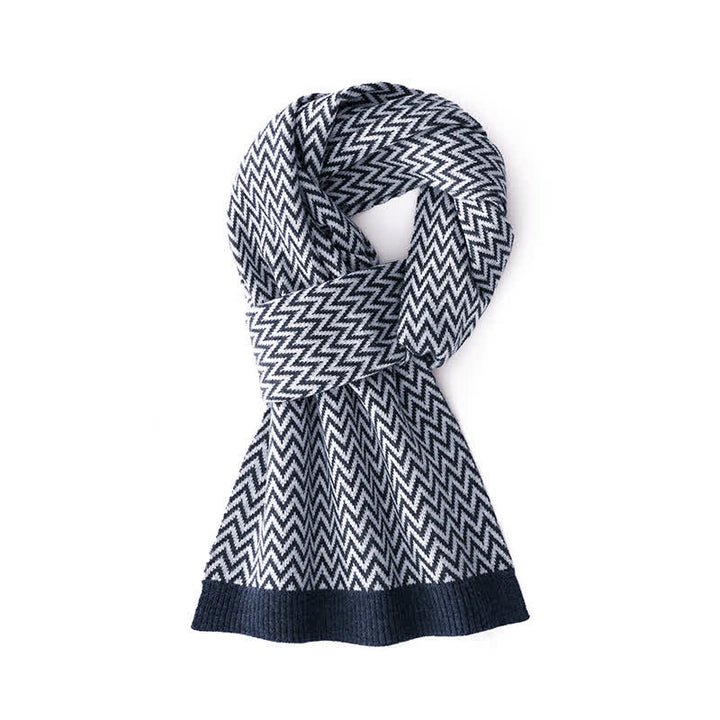 Sciarpa elegante da uomo con motivo a zigzag - Marina - image 4