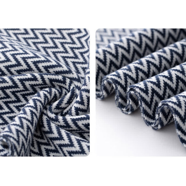 Sciarpa elegante da uomo con motivo a zigzag - image 5