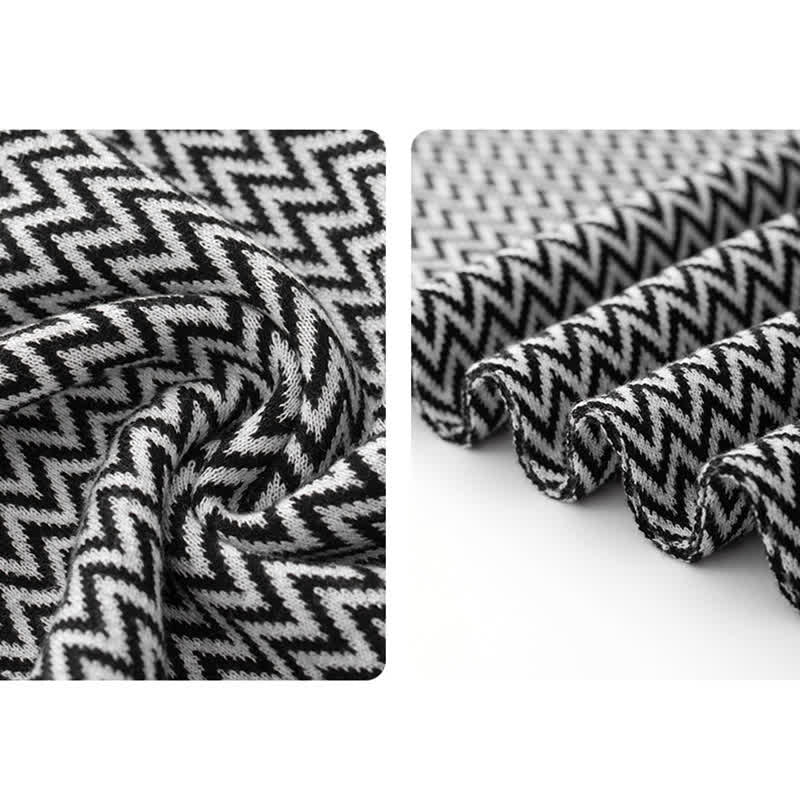 Sciarpa elegante da uomo con motivo a zigzag - image 3