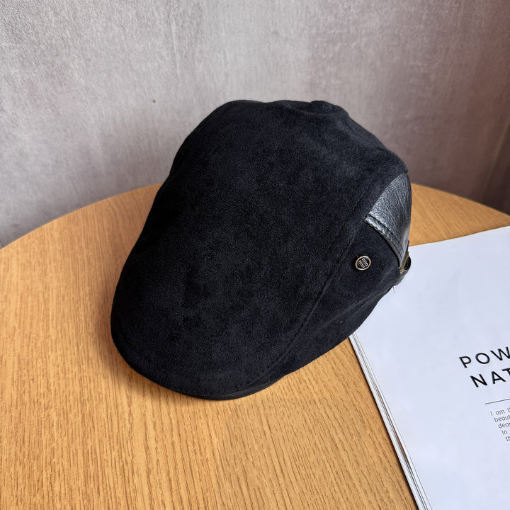 Cappello basco invernale regolabile da uomo in stile Old Money - Nero - image 4