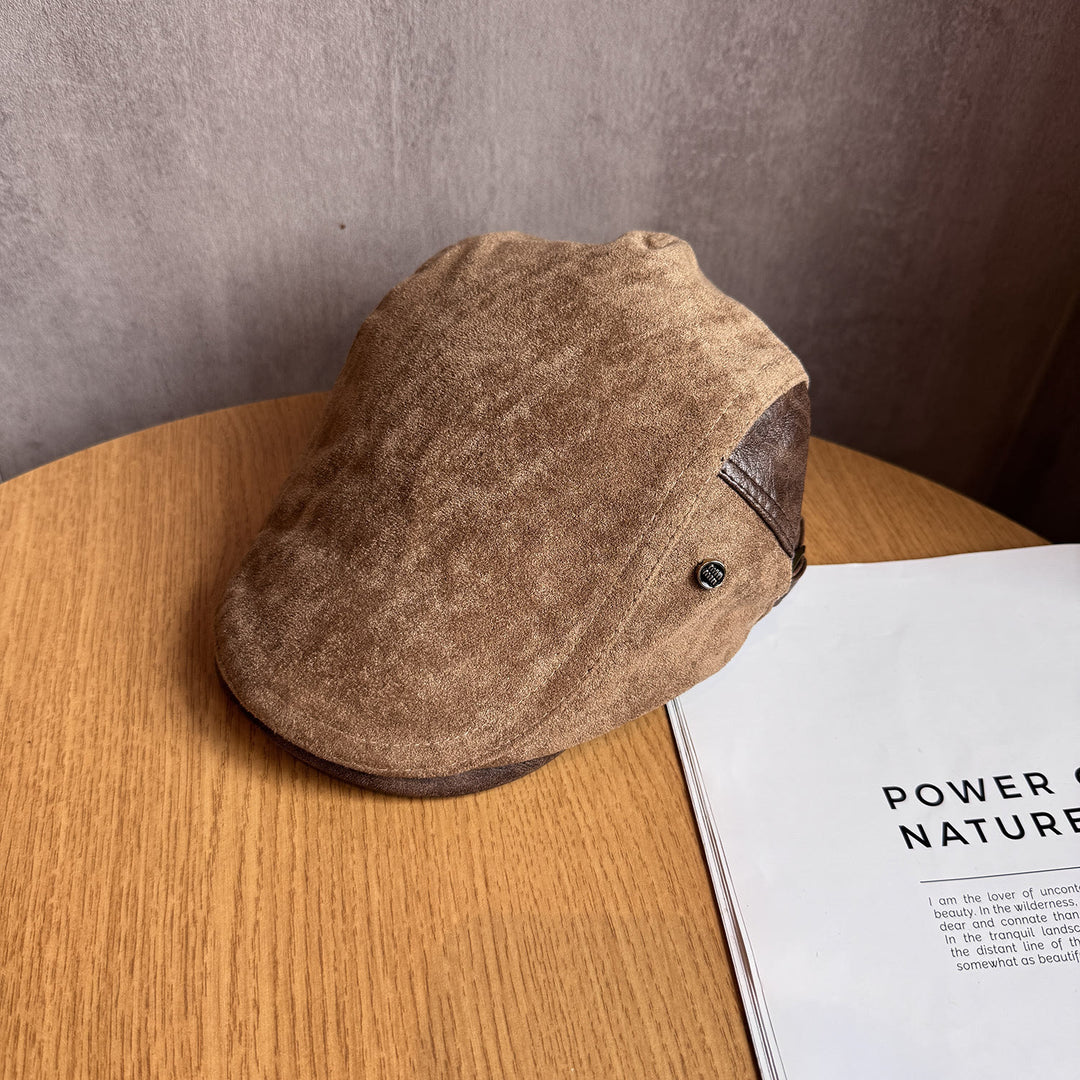 Cappello basco invernale regolabile da uomo in stile Old Money - Cachi - image 1