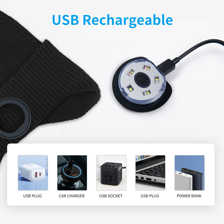 Berretto invernale in maglia con illuminazione musicale Bluetooth staccabile - image 4