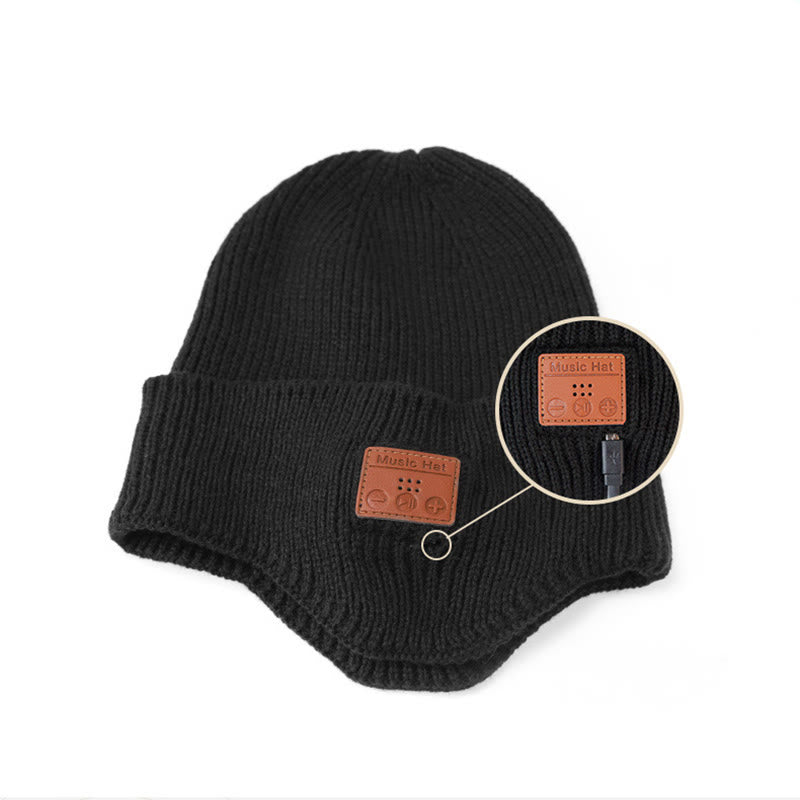 Berretto invernale in maglia con illuminazione musicale Bluetooth staccabile - image 5