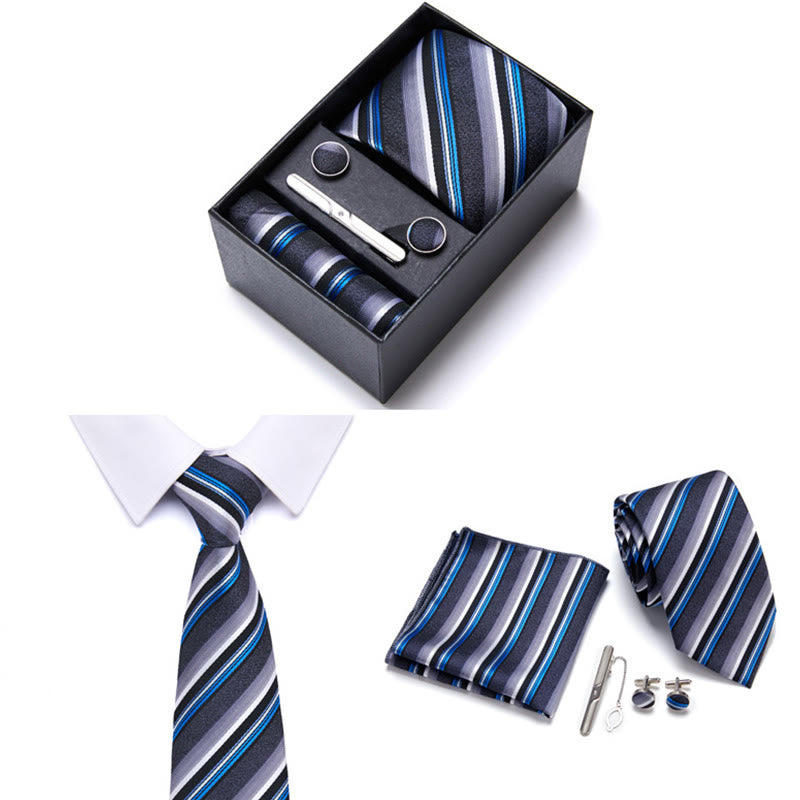 Set di 4 cravatte eleganti formali da uomo - Stile n. 7 - image 7