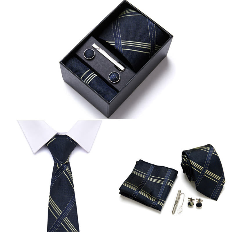 Set di 4 cravatte eleganti formali da uomo - Stile n. 9 - image 9