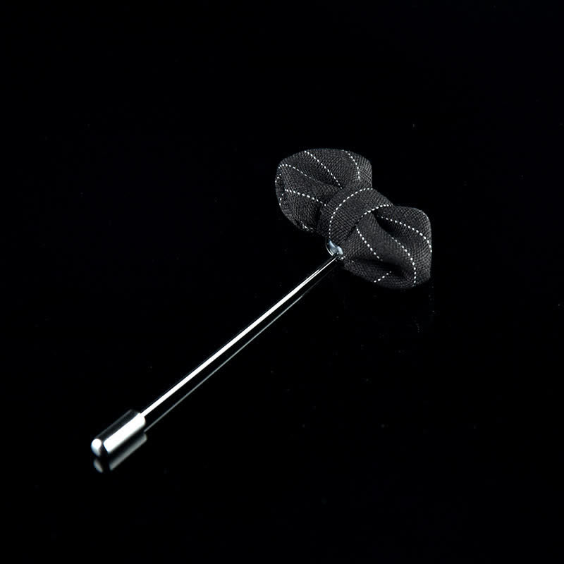 Spilla da bavero a forma di papillon a righe da uomo per abbigliamento formale - Stile n. 2 - Nero - image 3