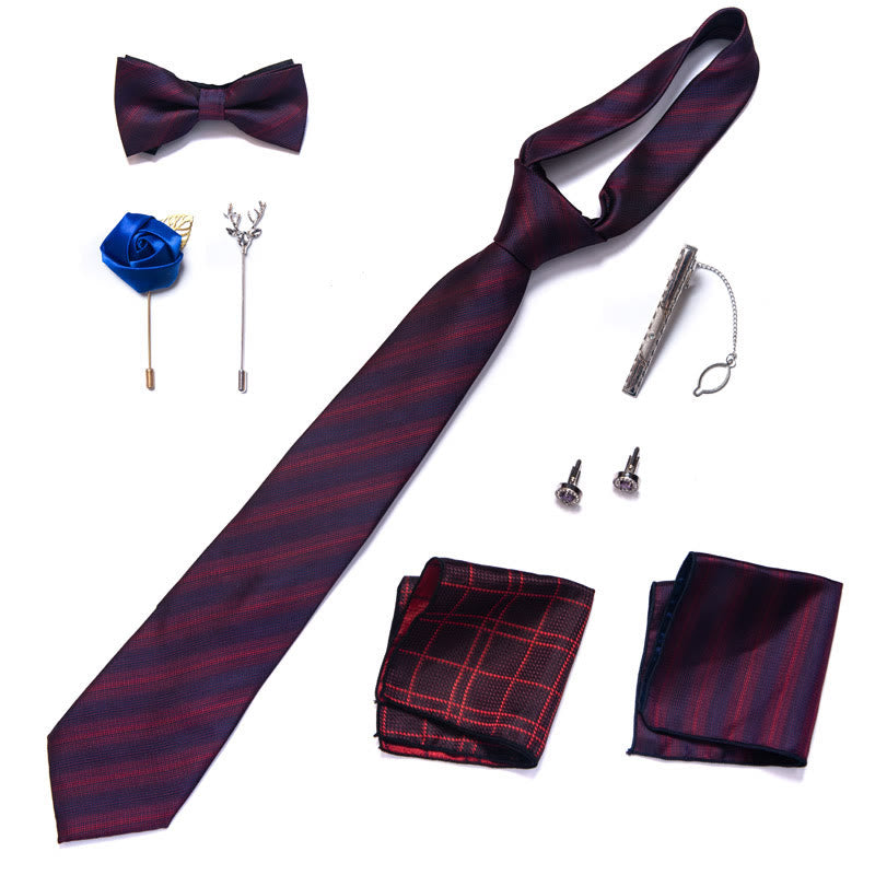 Set di 8 pezzi con papillon, fazzoletto da taschino e spilla - image 1
