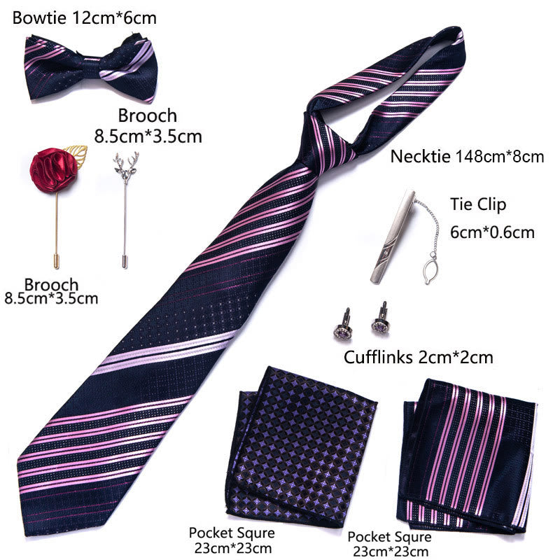 Set di 8 pezzi con papillon, fazzoletto da taschino e spilla - image 13