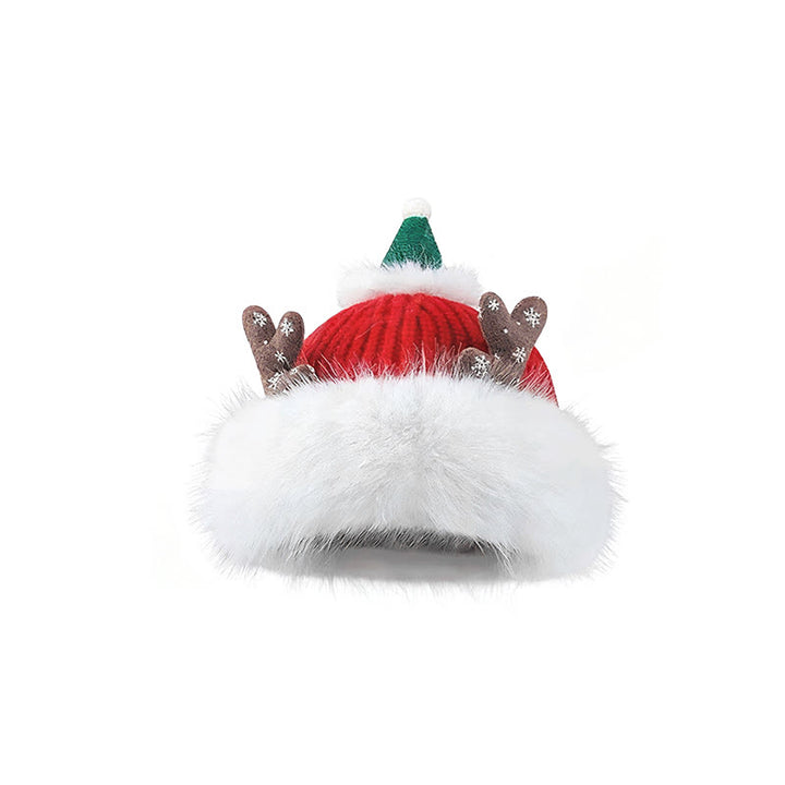 Cappello di peluche invernale da donna con corna di cervo natalizie che tengono al caldo - Stile n. 1 - M (22"-22 7/8") - image 0