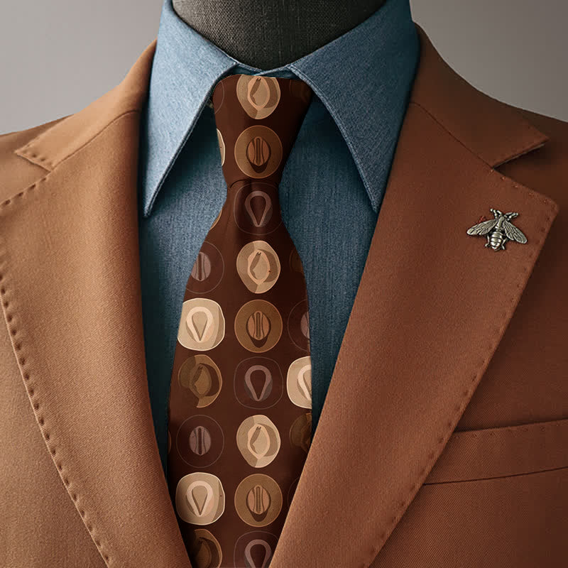 Cravatta stampata con cappello da cowboy marrone da uomo creativo - Cravatta - image 0