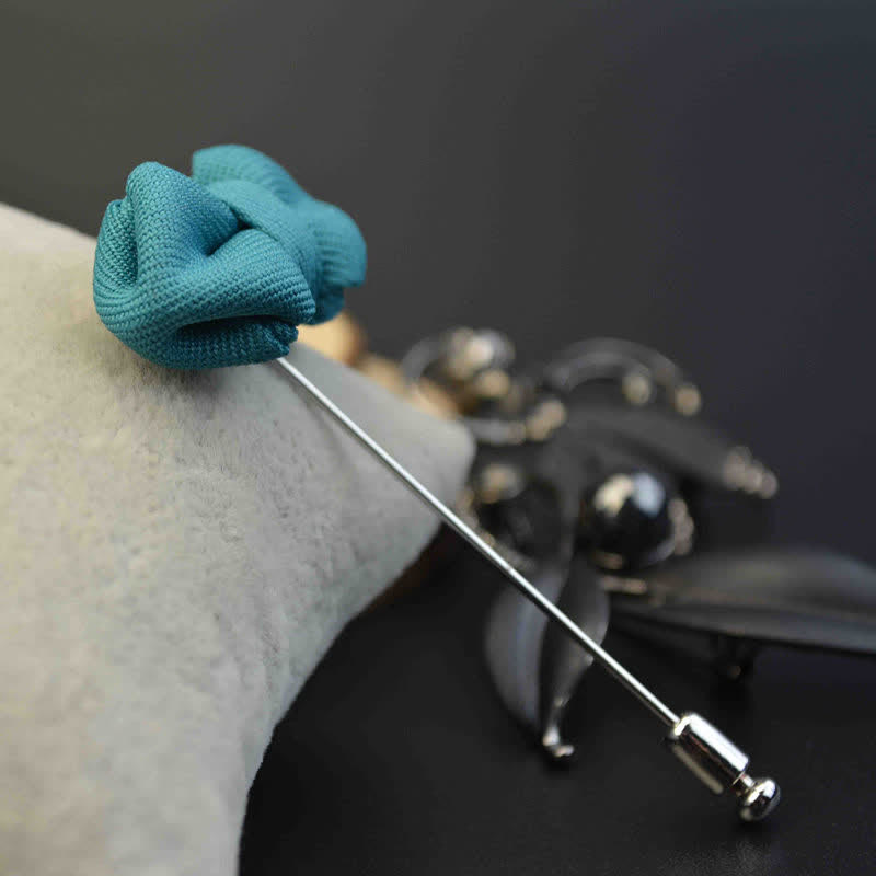 Spilla da bavero in tessuto a forma di papillon a punta da uomo per matrimonio - image 7