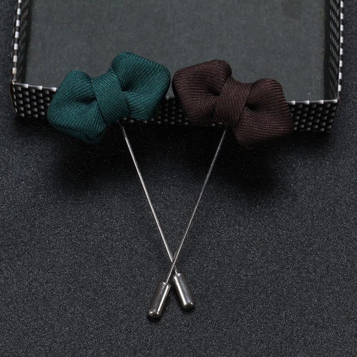 Spilla da bavero in tessuto a forma di papillon a punta da uomo per matrimonio - image 4