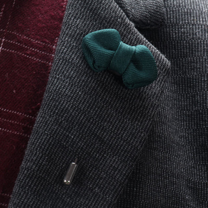 Spilla da bavero in tessuto a forma di papillon a punta da uomo per matrimonio - Verde scuro - image 0