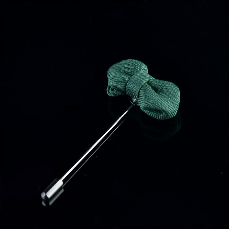 Spilla da bavero in tessuto a forma di papillon a punta da uomo per matrimonio - image 2