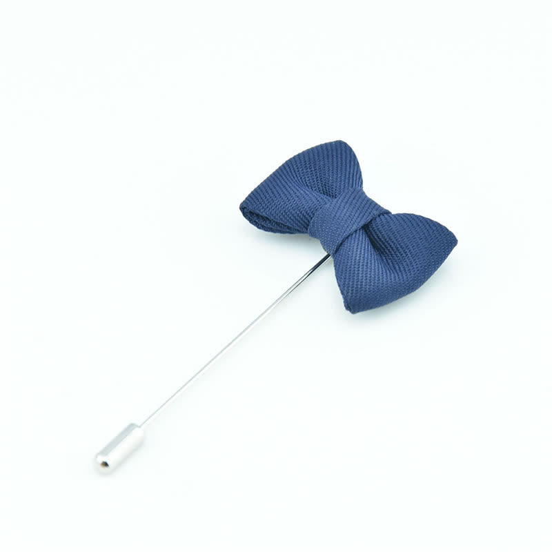Spilla da bavero in tessuto a forma di papillon da uomo, a forma di fiore all'occhiello per matrimonio - Marina - image 16