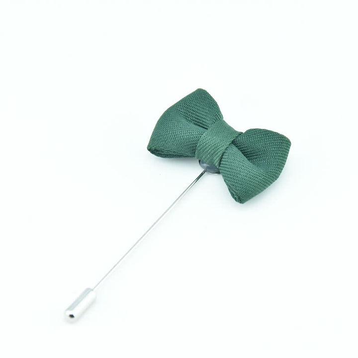 Spilla da bavero in tessuto a forma di papillon da uomo, a forma di fiore all'occhiello per matrimonio - Verde scuro - image 13