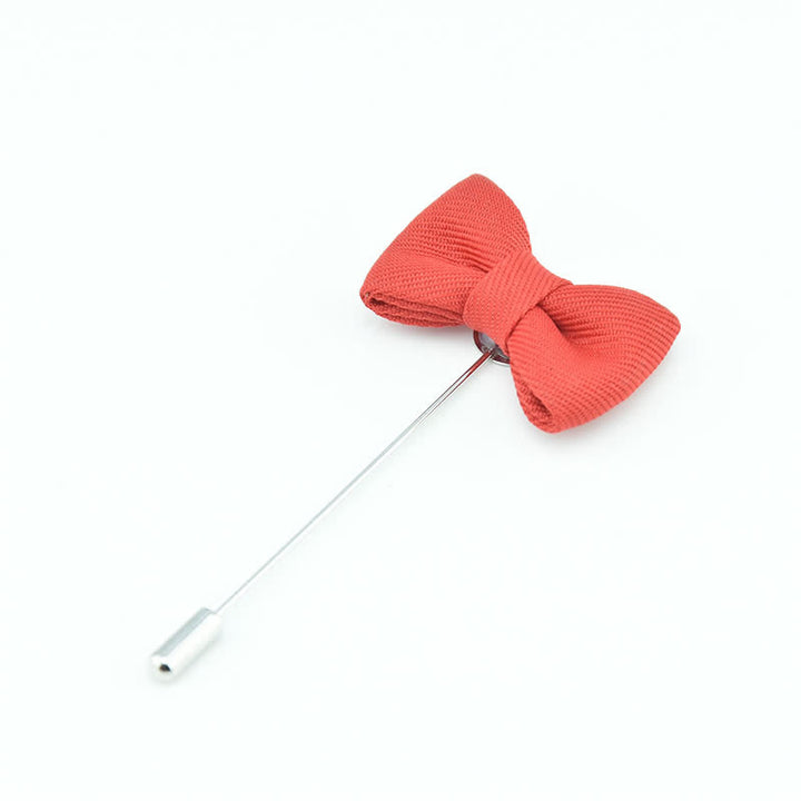 Spilla da bavero in tessuto a forma di papillon da uomo, a forma di fiore all'occhiello per matrimonio - Rosso - image 20