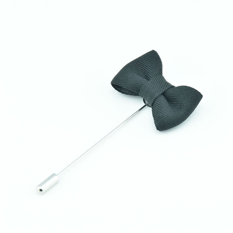 Spilla da bavero in tessuto a forma di papillon da uomo, a forma di fiore all'occhiello per matrimonio - Nero - image 14