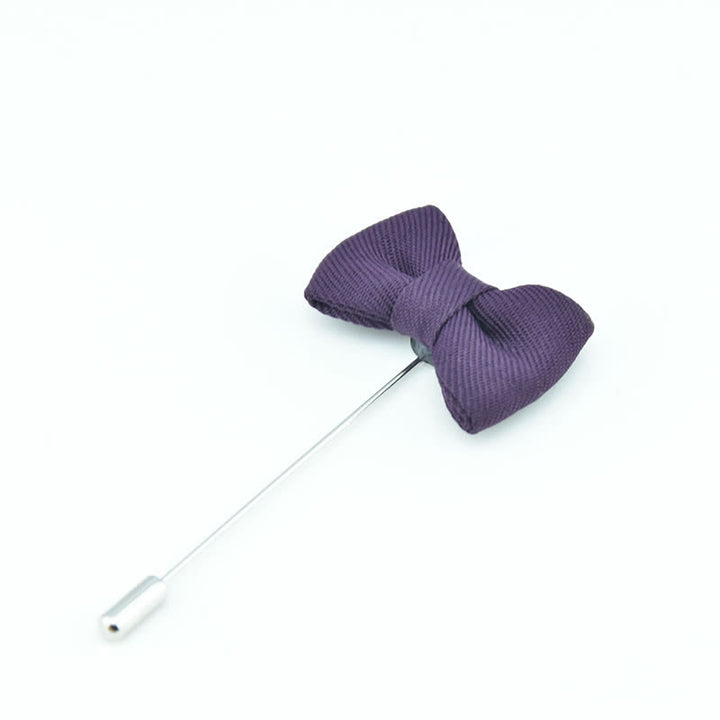 Spilla da bavero in tessuto a forma di papillon da uomo, a forma di fiore all'occhiello per matrimonio - Viola - image 12