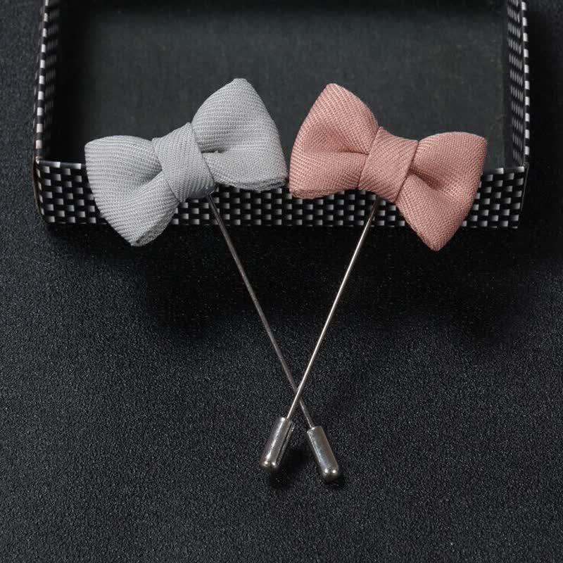Spilla da bavero in tessuto a forma di papillon da uomo, a forma di fiore all'occhiello per matrimonio - image 4