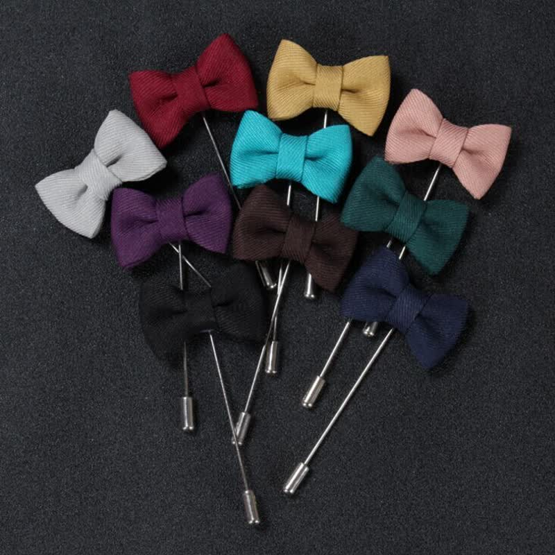 Spilla da bavero in tessuto a forma di papillon da uomo, a forma di fiore all'occhiello per matrimonio - image 1