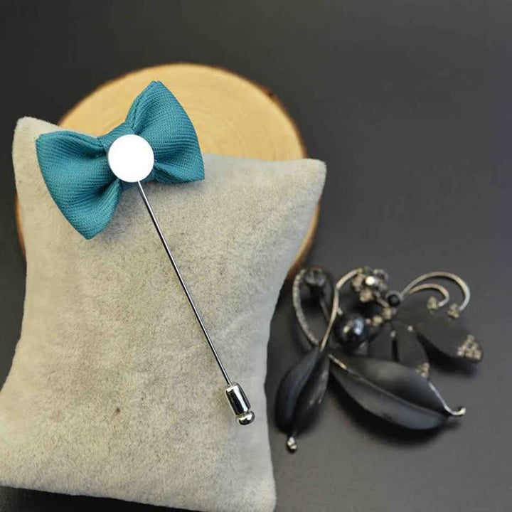 Spilla da bavero in tessuto a forma di papillon da uomo, a forma di fiore all'occhiello per matrimonio - image 8