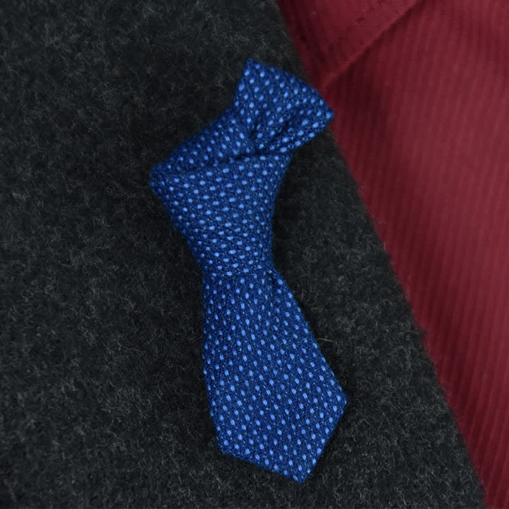 Spilla da bavero in tessuto da matrimonio a forma di mini cravatta creativa da uomo - image 5