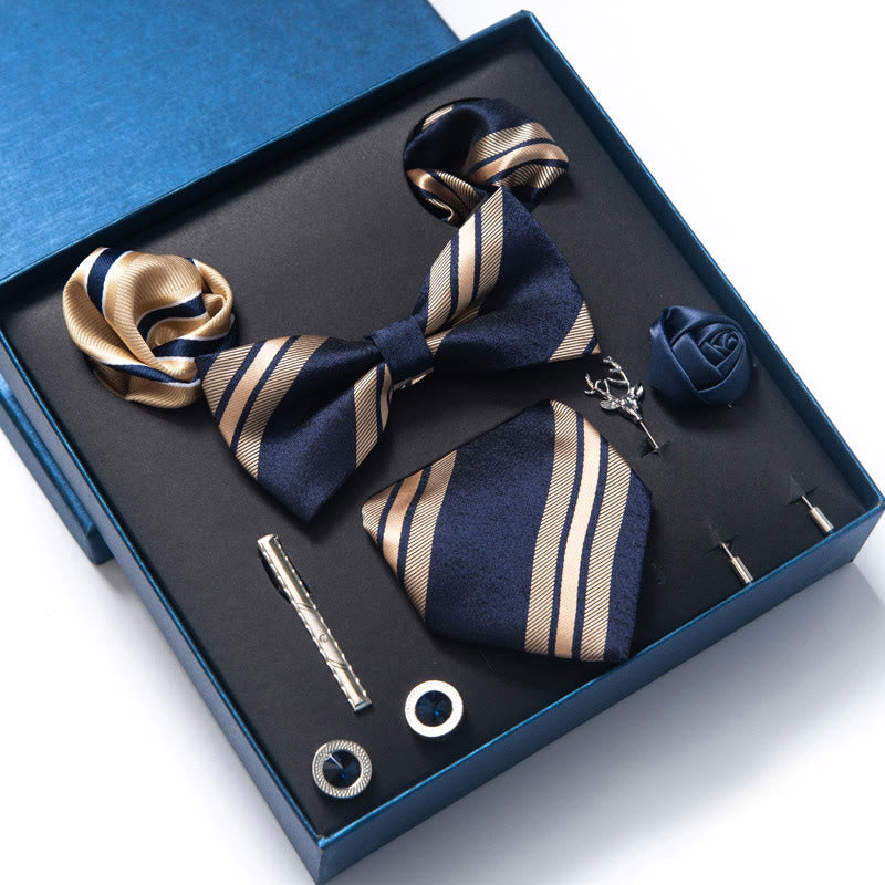 Set di 8 pezzi con papillon, fazzoletto da taschino e spilla - Stile n. 5 - image 8