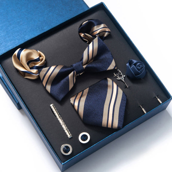 Set di 8 pezzi con papillon, fazzoletto da taschino e spilla - Stile n. 5 - image 8