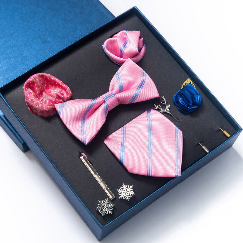 Set di 8 pezzi con papillon, fazzoletto da taschino e spilla - Stile n. 8 - image 14